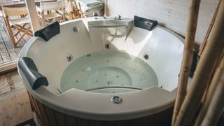 Draining hot tub