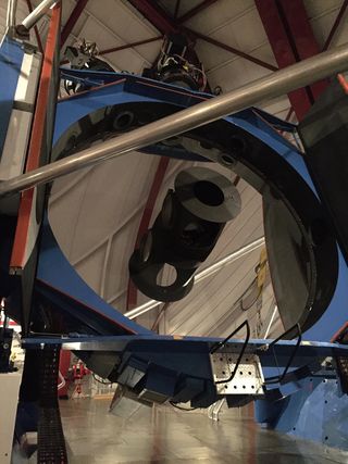The 21.3-foot-wide (6.5 meters) mirror of one of the Magellan Telescopes at Las Campanas Observatory in Chile. Photo taken Nov. 11, 2015.