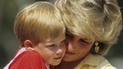 Princess Diana Cuddling Young Prince Harry