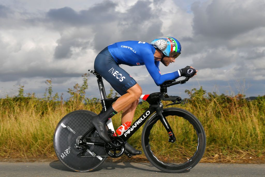 Ganna wins time trial title at Imola World Championships