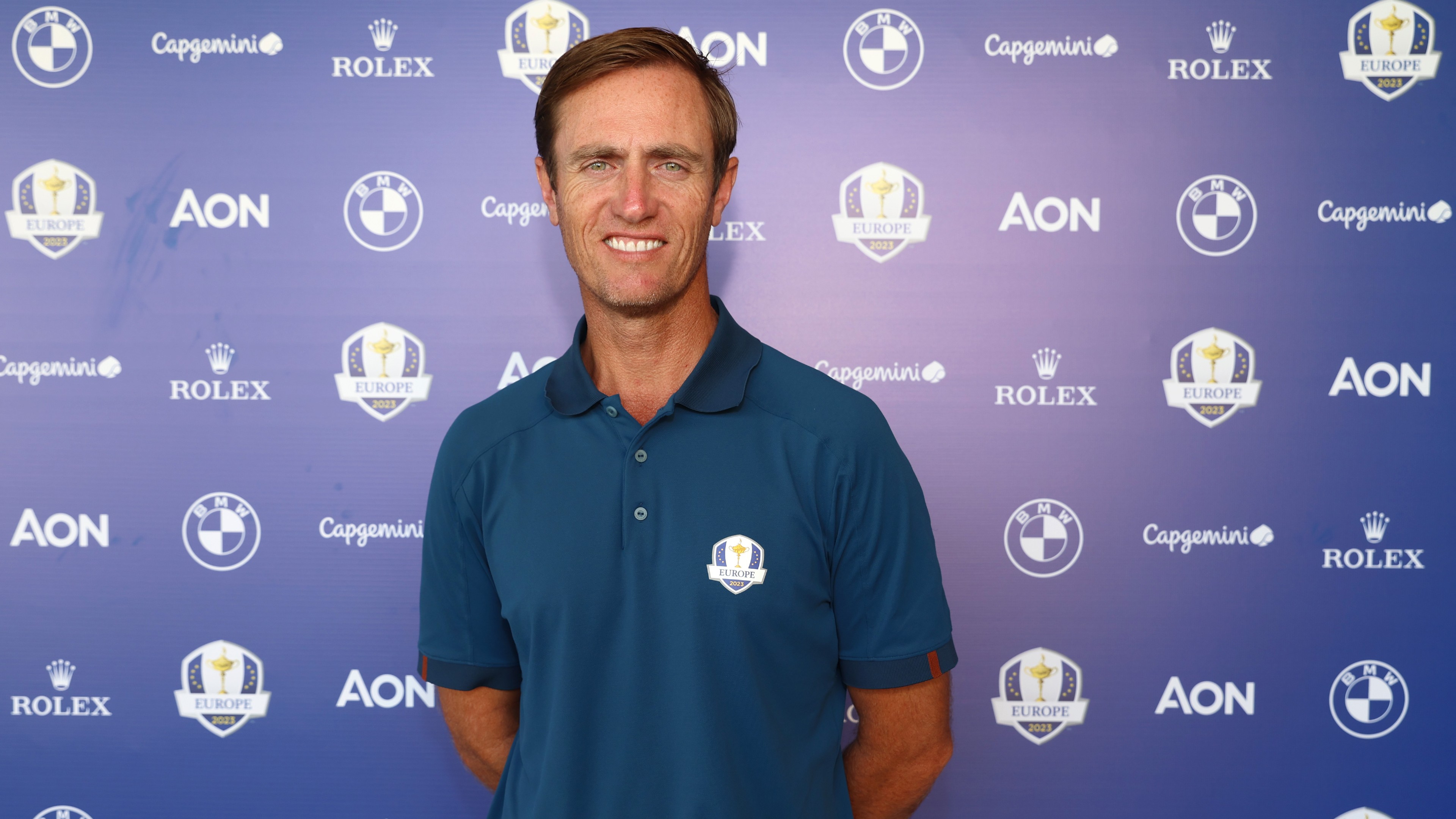 Nicolas Colsaerts in a Ryder Cup shirst ahead of the 2023 ryder cup