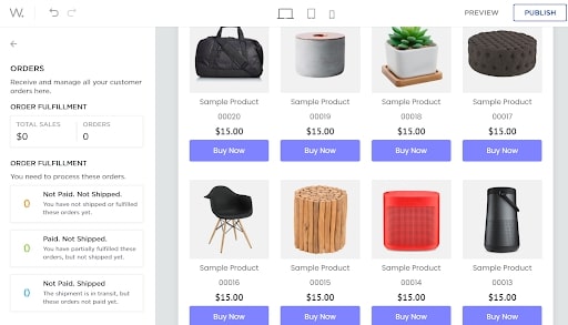 Web.com's order management within its website editor tool