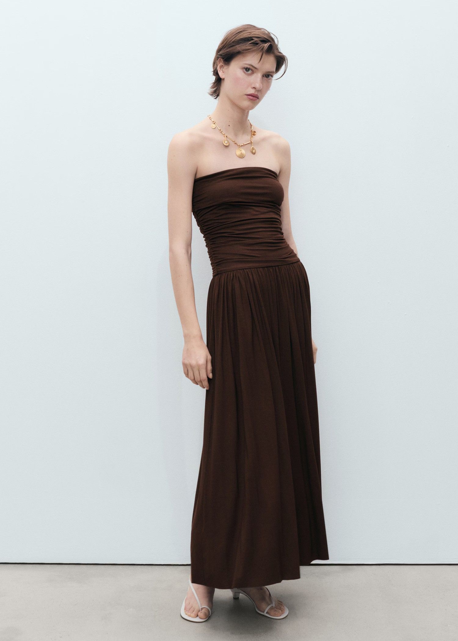 MANGO, Combined Strapless Dress - Women | Mango United Kingdom