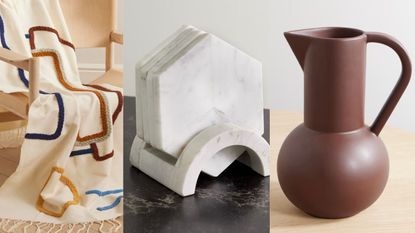 A selection of luxury home decor items from Net-a-Porter