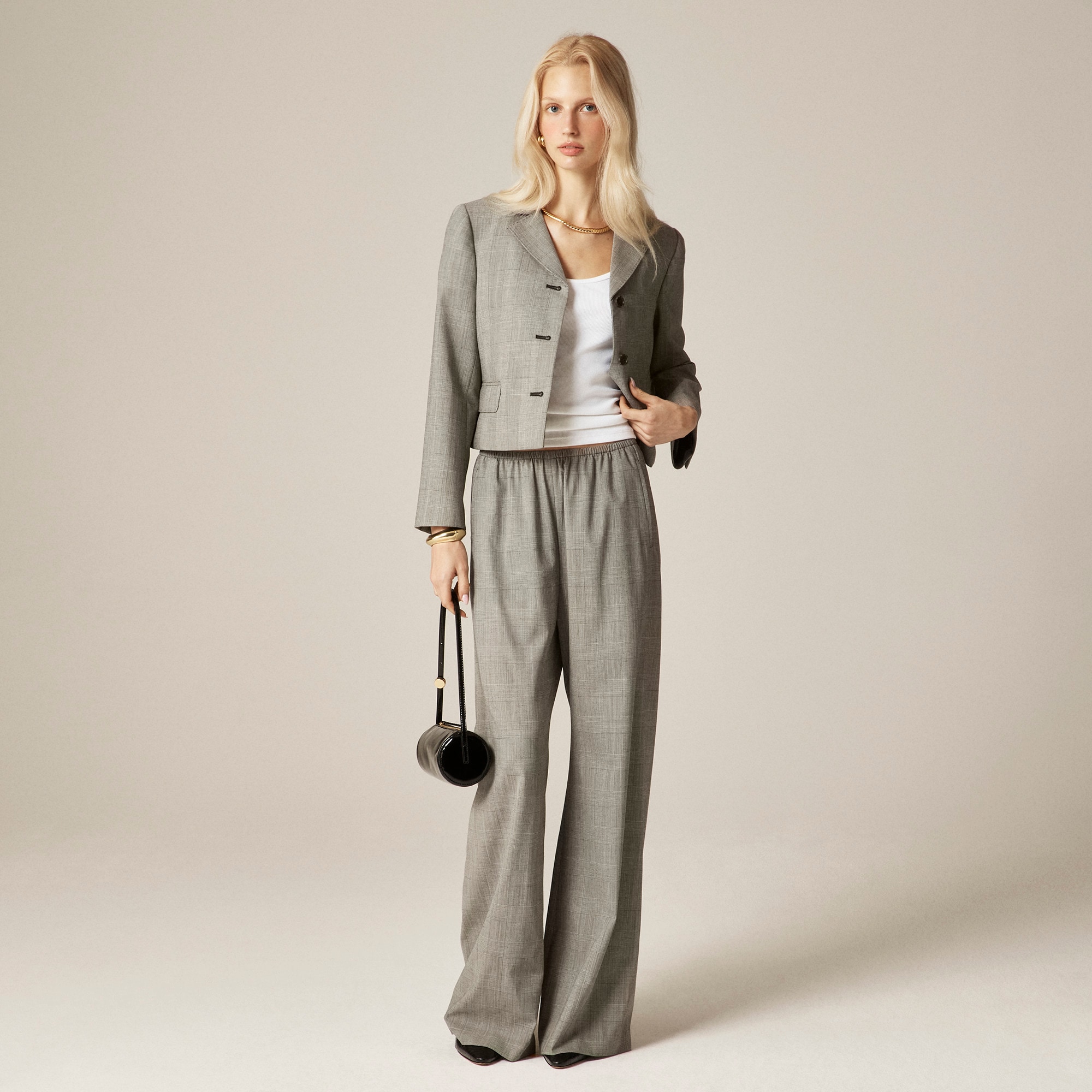 Cosmo Pant in Plaid Italian Gauzy Wool Blend