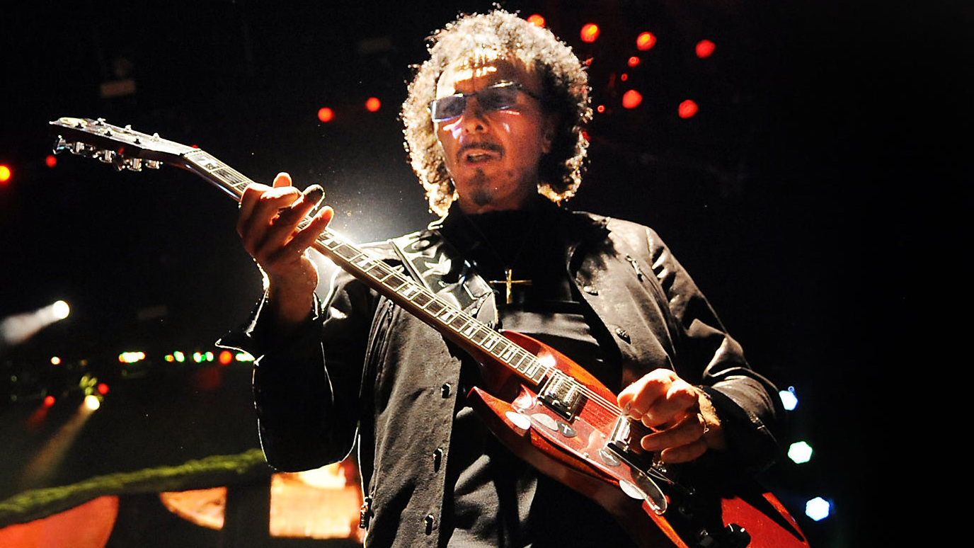 Tony Iommi plays lead guitar as the legendary rock group Black Sabbath brings their 13 tour to the Cruzan Amphitheatre, 31 July 2013