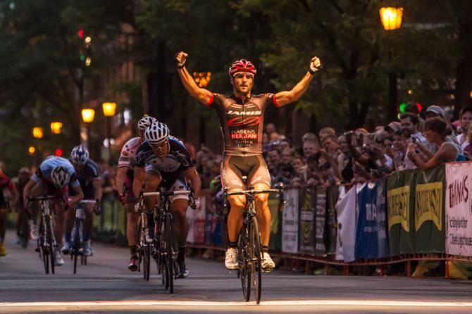 JJ Haedo (Jamis-Hagens Berman) takes the win in Uptown Minneapolis.