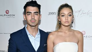 oe Jonas (L) and Gigi Hadid attends the Global Lyme Alliance "Uniting for a Lyme-Free World" Inaugural Gala at Cipriani 42nd Street on October 8, 2015 in New York City.