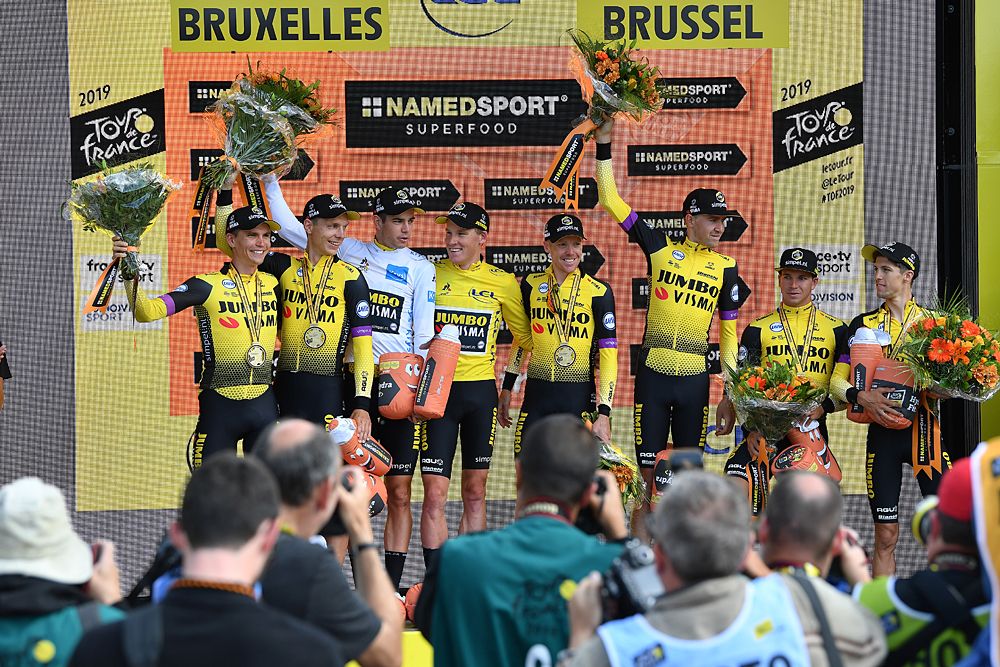 Jumbo-Visma win the time trial at the Tour de France