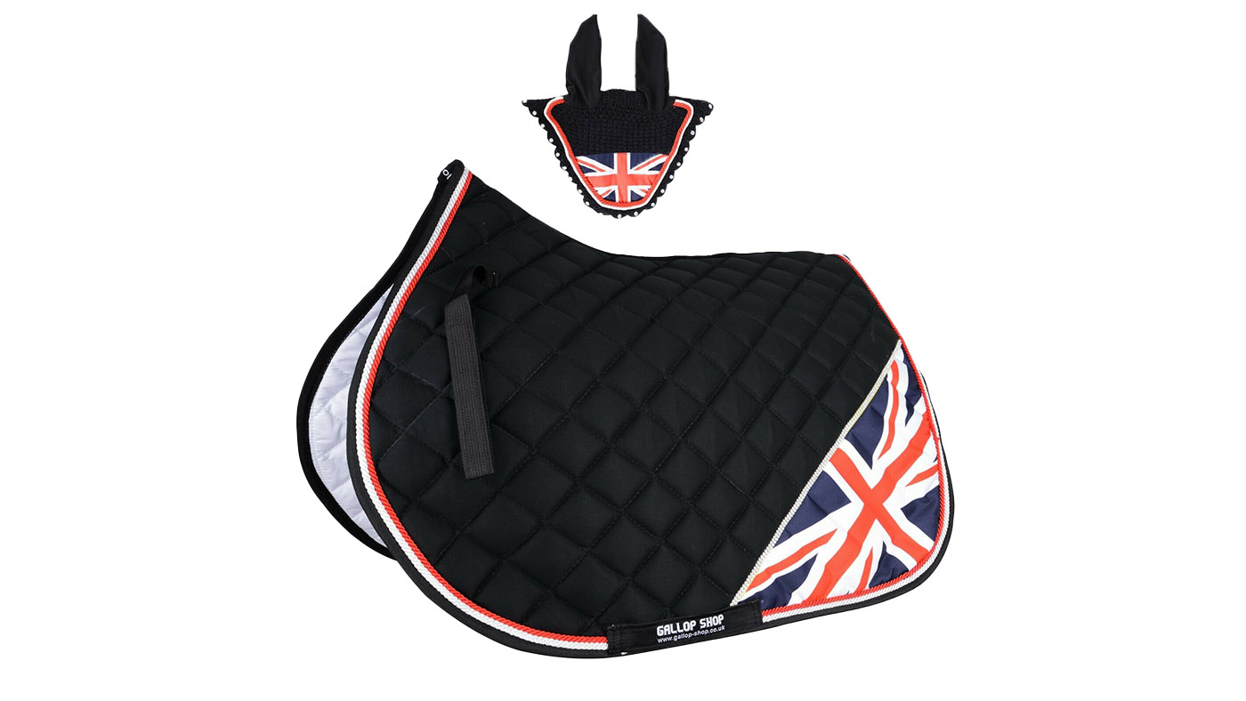 Gallop Shop Union Jack saddle pad and ears set