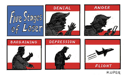 Political Cartoon U.S. Trump loss stages