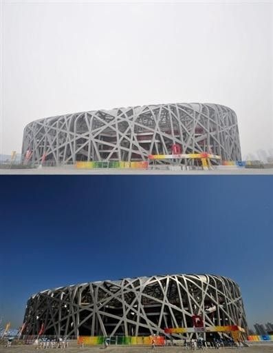 Beijing's National Stadium, also known as the "Bird's Nest,"