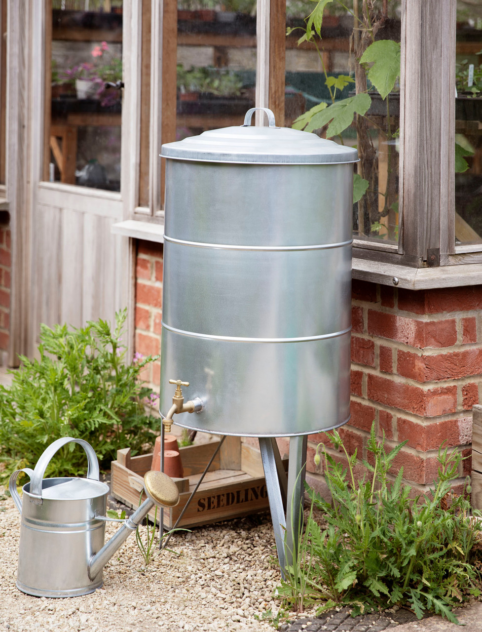 Classic Water Butt 100l - Galvanised Steel, Silver