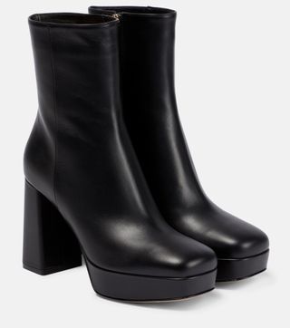 Leather Platform Ankle Boots