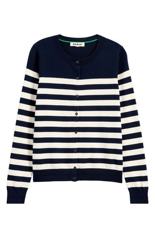 Catriona Stripe Cotton Blend Cardigan