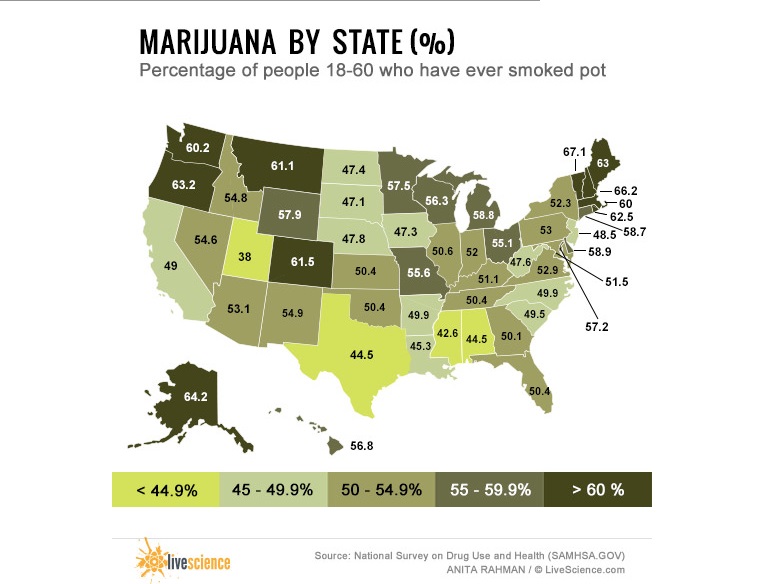 Where Americans Smoke and Grow Marijuana (Maps) Live Science