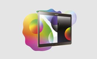 Samsung tablet image with colour blobs