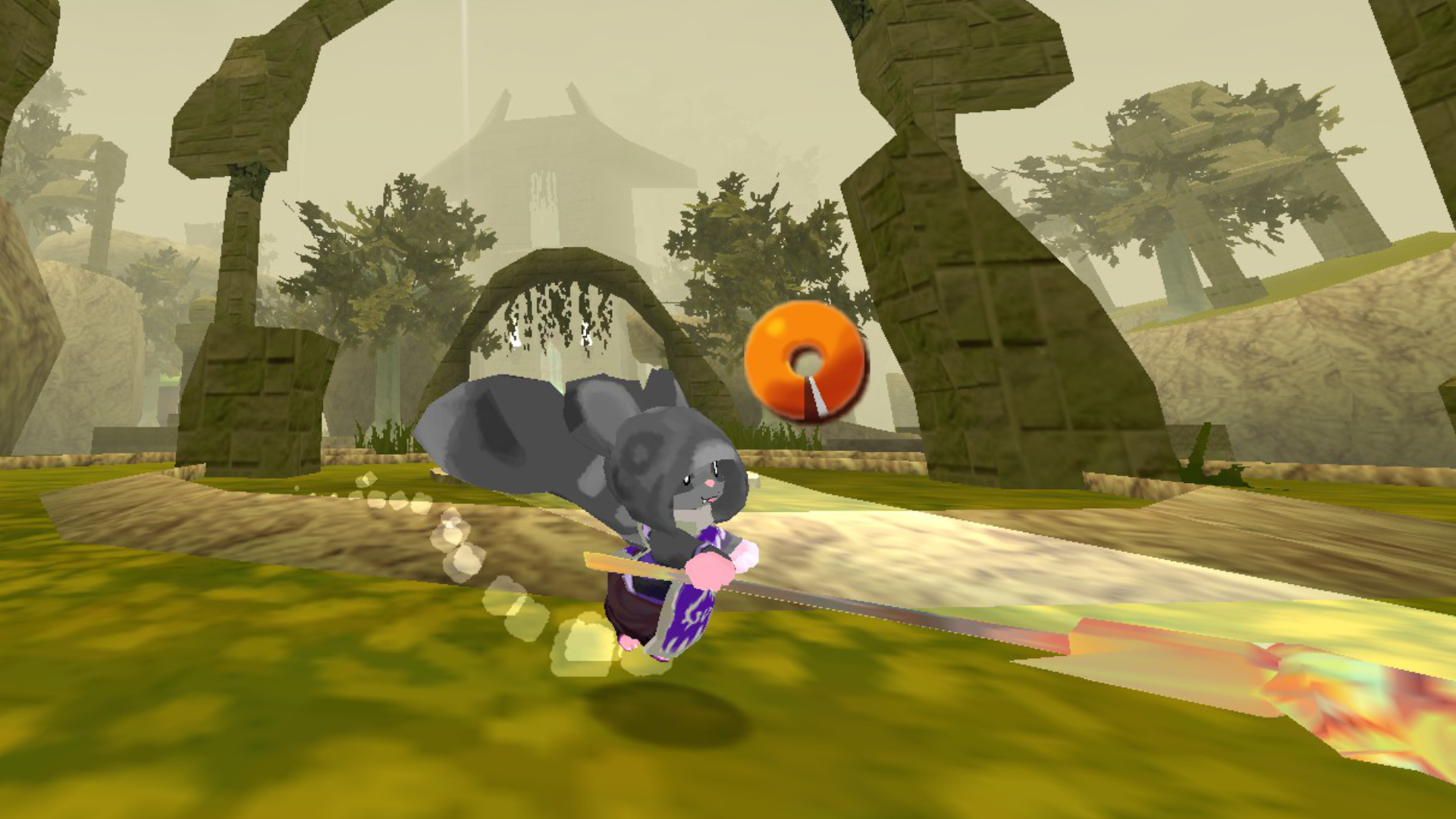 A mouse character in Atlyss lunges forward with their spear.