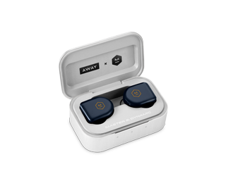 Away and Master and Dynamic earbuds in travel case