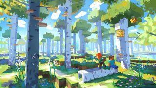 Concept art of the birch forest improvements for Minecraft.