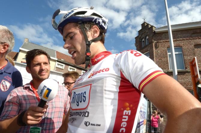 Tom Dumoulin (Team Argos-Shimano) put up a brave defence but couldn't match Stybar's power