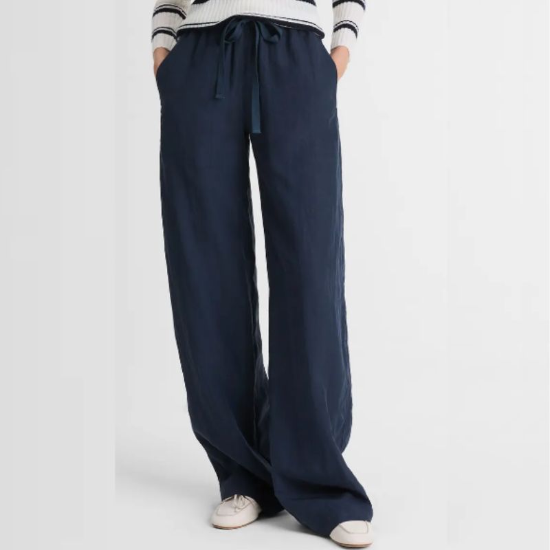 navy relaxed silky trouser