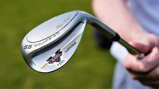 The excellent MacGregor V Foil Wide Sole Sand Wedge showing off its forgiving club head