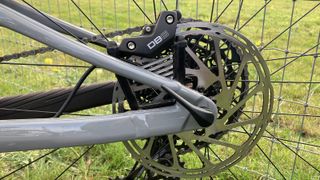 Close up of chain and brake on Merida One-Twenty 700 bike