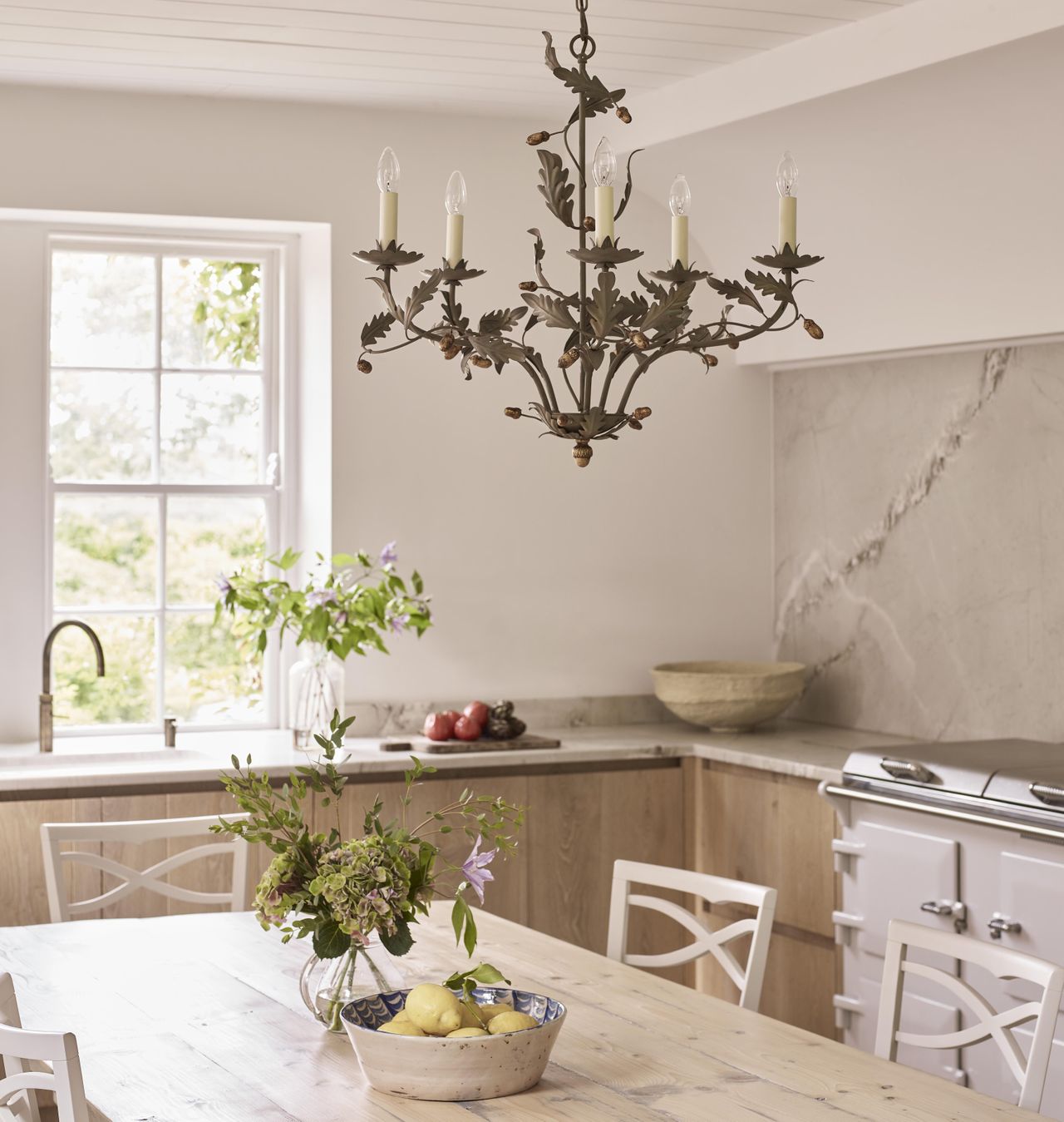 Place a statement pendant such as the Kimmeridge chandelier (£1,795) over the kitchen table.