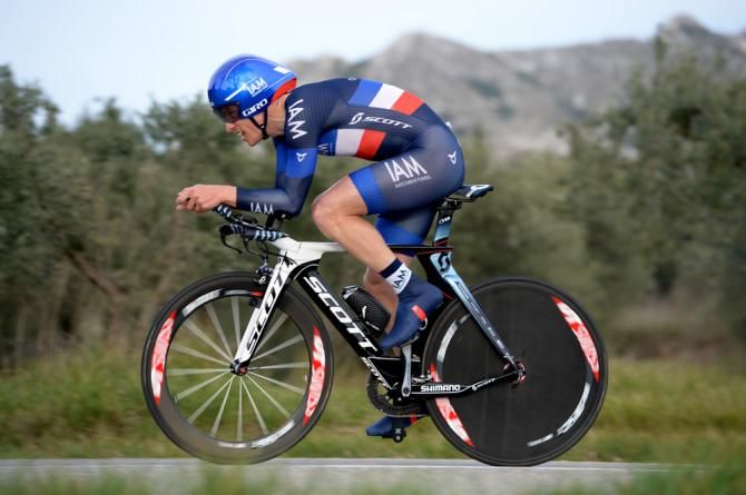 French time trial champion Sylvain Chavanel (IAM Cycling) finished third in the Tour M&eacute;diterran&eacute;en time trial stage