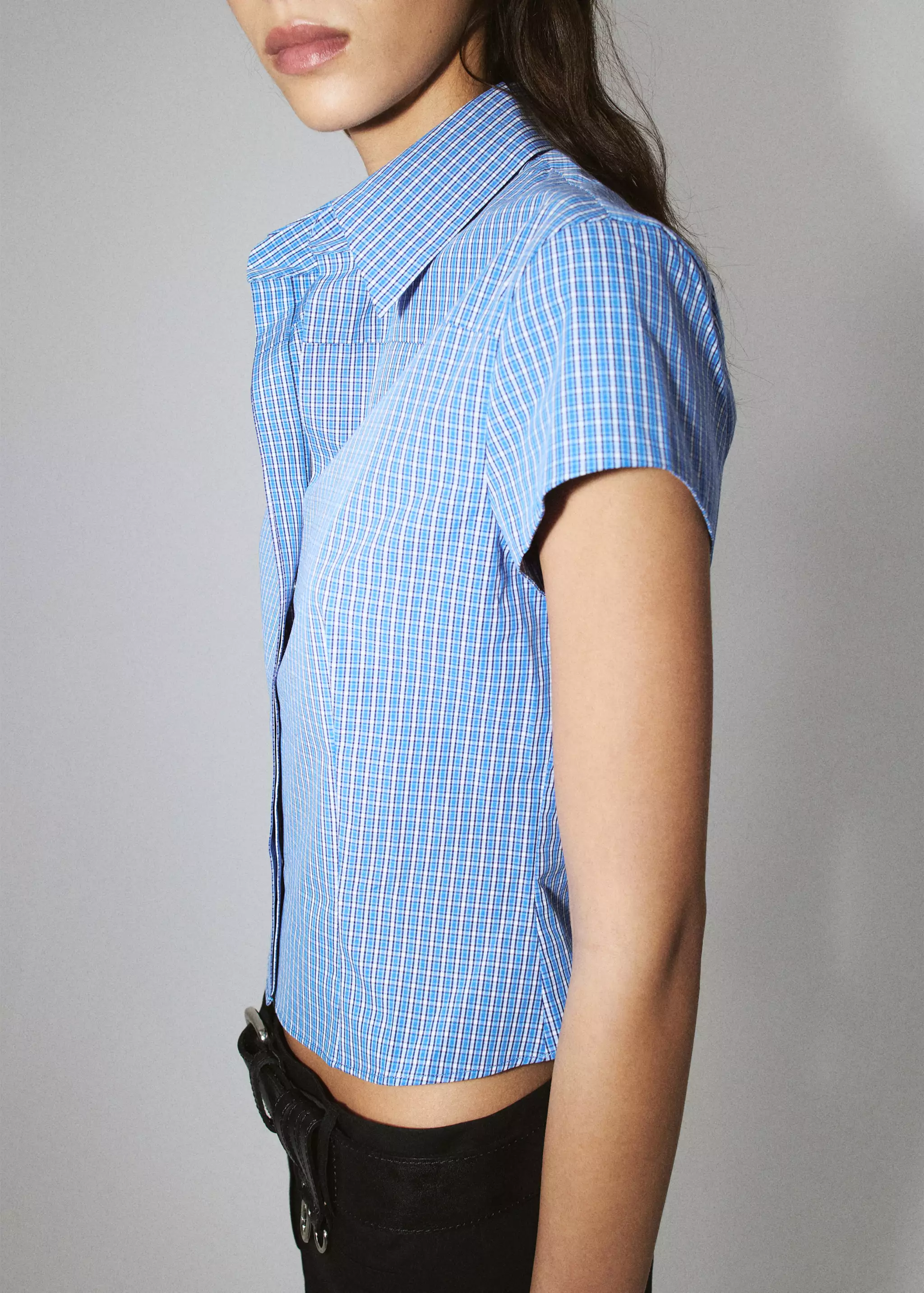Check Crop Shirt - Women | Mango Usa