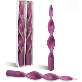 2 Pack Purple Spiral Taper Candles