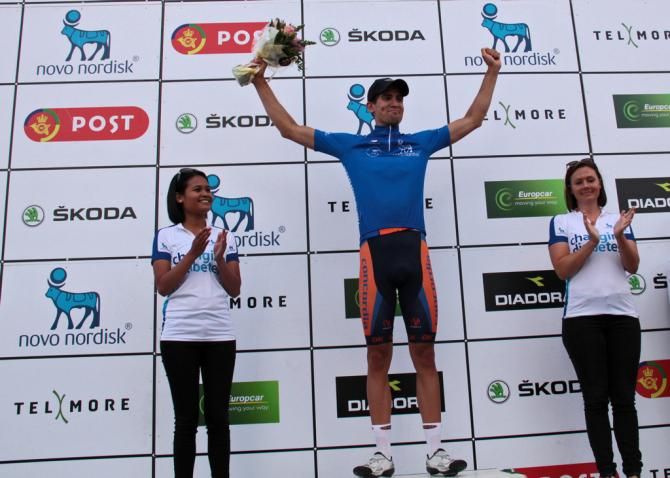 Change diabites point jersey after stage 1 for Nikola Aistrup (Concordia Forsikring-Riwal)