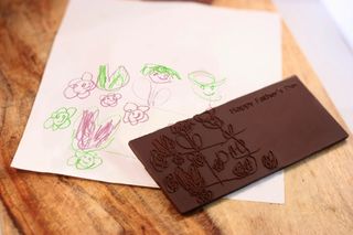 Chocolate bar printed from a child's drawing, Credit: Piq