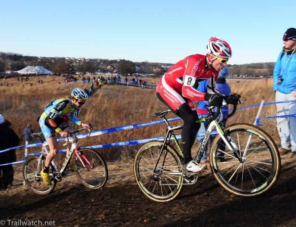 Dylan McNicholas (Cyclocrossworld.com) riding in 8th place