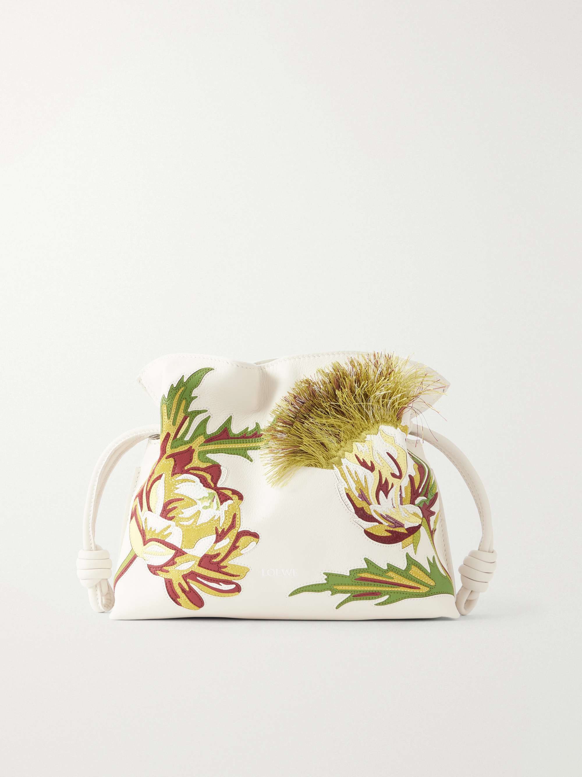+ Paula Ibiza Flamenco Intarsio Mini Embroidered Leather Clutch
