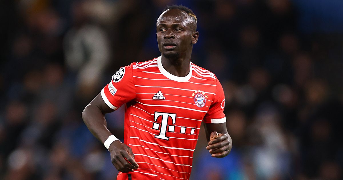 Former Liverpool star and Chelsea target Sadio Mane of Bayern Munich during the UEFA Champions League quarterfinal first leg match between Manchester City and FC Bayern Munchen at Etihad Stadium on April 11, 2023 in Manchester, United Kingdom.