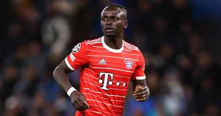 Liverpool legend Sadio Mane of Bayern Munich during the UEFA Champions League quarterfinal first leg match between Manchester City and FC Bayern Munchen at Etihad Stadium on April 11, 2023 in Manchester, United Kingdom.