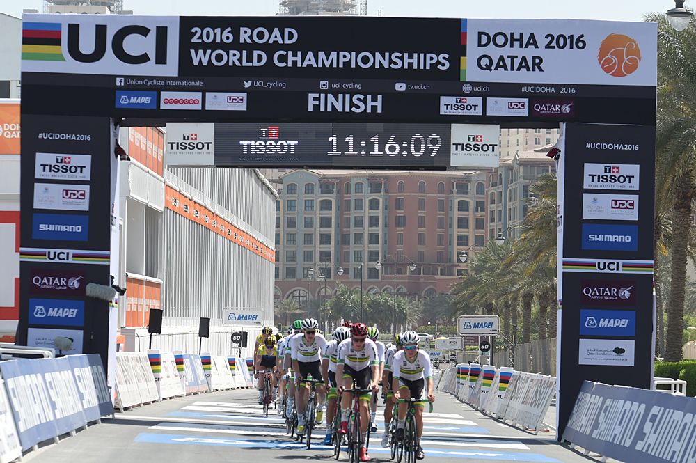 The Australian team takes its sighting lap in Doha