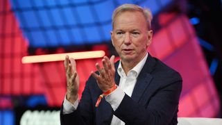 Former Google CEO Eric Schmidt speaking on Centre Stage during day two of Collision 2022 at Enercare Centre in Toronto, Canada.