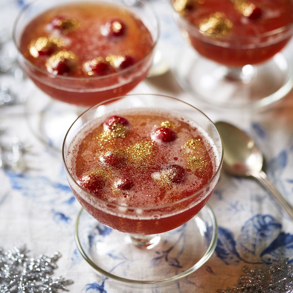 Sloe Gin Jelly with Prosecco