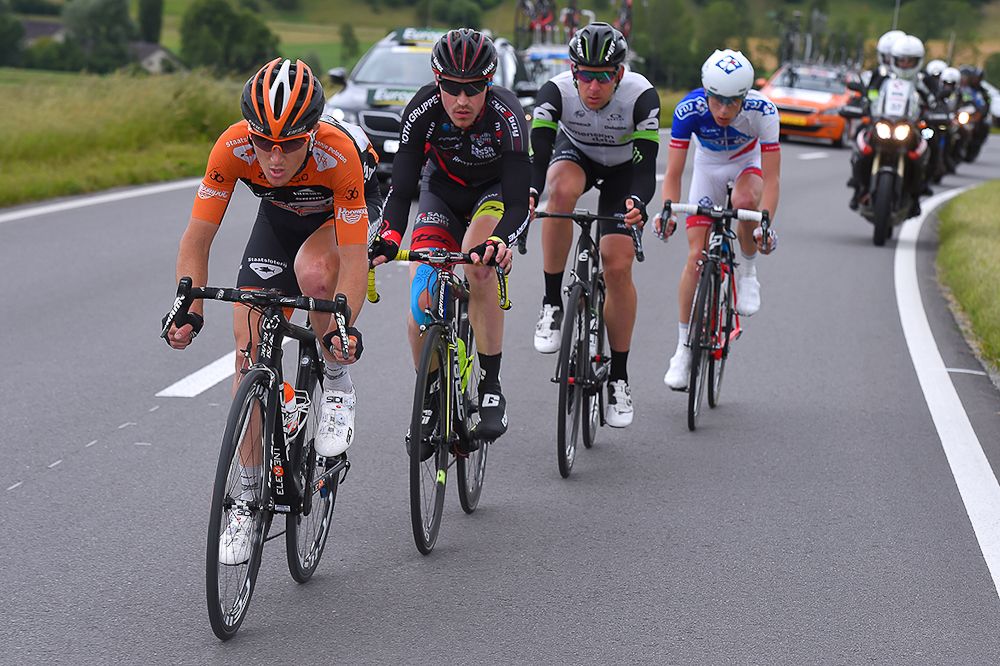 The breakaway in action during stage 4 at the Tour de Suisse