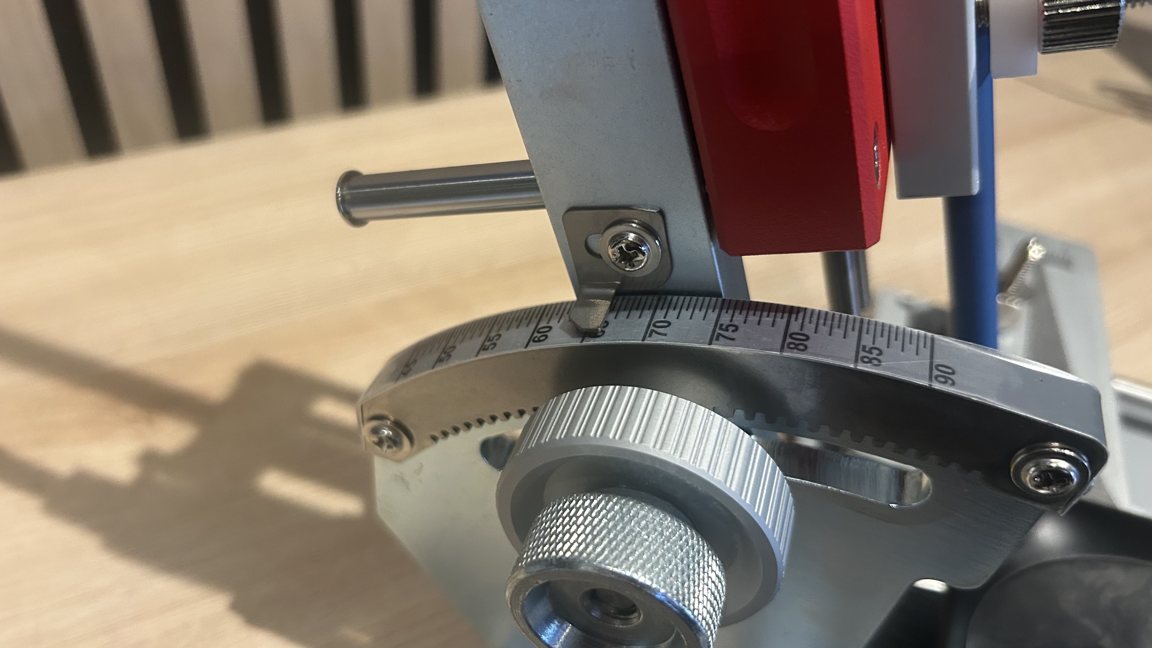Photo of the lie angle section of a wood loft and lie machine