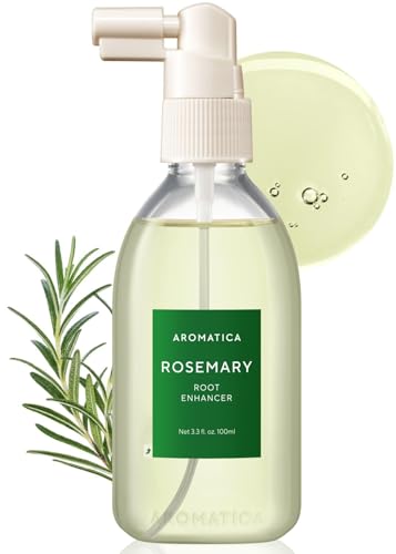 Aromatica Root Enhancer Rosemary Water Spray for Hair Growth &amp;ndash; Korean Hair Care Oil for Scalp Detox &amp;ndash; Flaky &amp;amp; Itchy &amp;amp; Dry Scalp Treatment &amp;ndash; Free From Sulfate, Silicone, and Paraben (3.38oz)