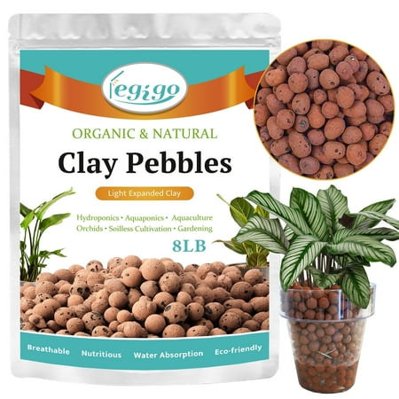 8 Lb Organic Leca Clay Pebbles for Plants, 4mm-16mm 100% Natural Leca Balls for Indoor Plants, Hydroton Clay Pebbles for Plants Hydroponic Aquaponics Growing Orchid Drainage Terrarium