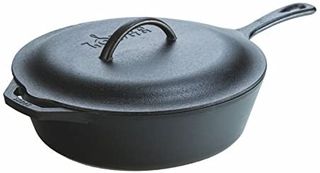 Lodge Pre-Seasoned 5 quart Cast Deep Skillet With Iron Cover