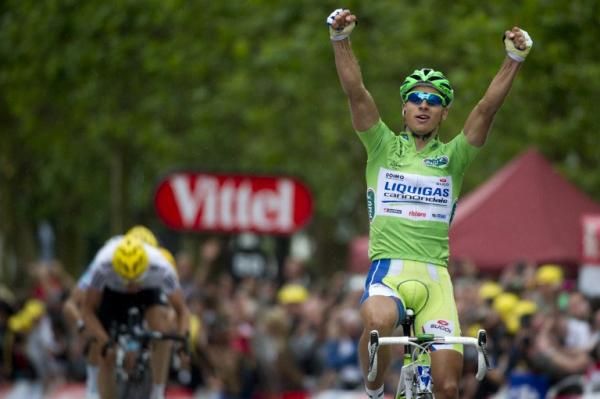 Peter Sagan (Liquigas-Cannondale) triumphs in stage 3 of the Tour de France