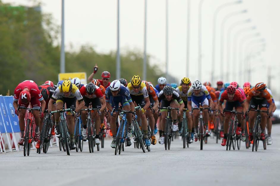 Alexander Kristoff has a clear advantage at the front
