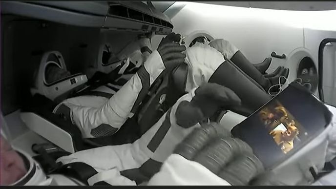 Inspiration4 mission specialist Chris Sembroski is watching "Spaceballs" as the crew prepares for landing.