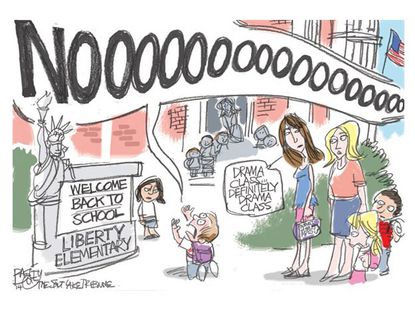 Editorial cartoon U.S. education back to school